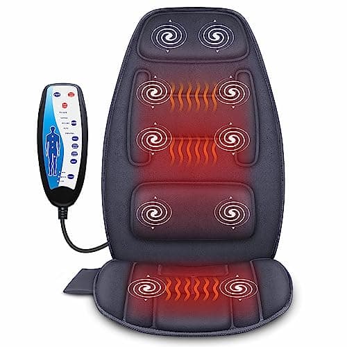 Image of Snailax Massage Seat with Heat, Back Massager with 10 Vibration Massage Motors, Electric Massage Chair Pad, Deep Tissue Back Support Pad for Home Office, Gifts for Women,Men