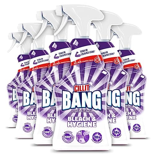 Image of Cillit Bang Power Spray Bleach & Hygiene , Removes Stains, Germs & Dirt , Size: 750ml (Pack Of 6)