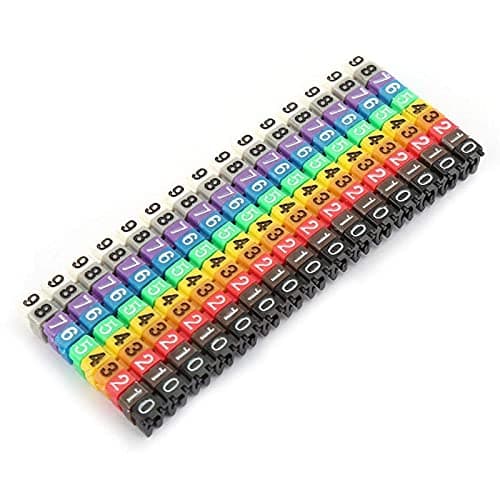 Image of Wire Numbering Marker Plastic Wire Cable Marker Clip-On Design Cable Marker Tube Colorful for Marking the Color-Coded Cables(150Pcs 1.5mm²)