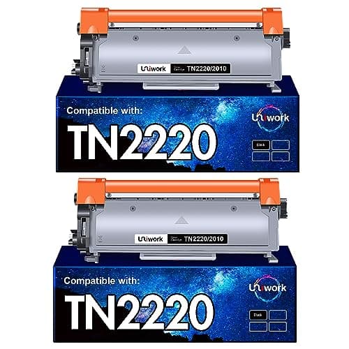 Image of Uniwork Toner Cartridge Replacement for Brother TN2220 TN2010 Compatible with 7055 7060D 7070DW 7460DN 7360N 2130 2240 2240D 2250DN 2270DW 2840(Black, 2-Pack)