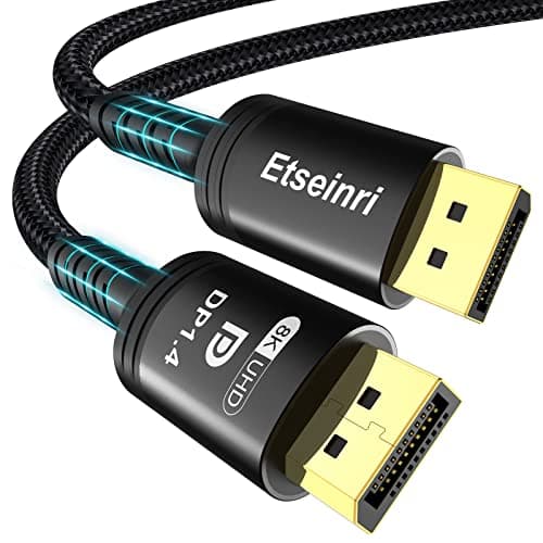 Image of Etseinri DisplayPort Cable 240Hz 1M, DisplayPort Cable 8K 60Hz 4K 240Hz 165Hz 144Hz 120Hz, DP to DP Cord Support HDCP2.3 DSC1.2 HDR10 G-Sync & FreeSync Display Lead for Gaming Monitor PC HDTV