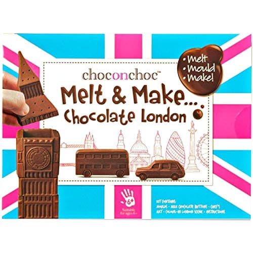 Image of Choc On Choc Chocolate Make Your Own London 300g – Premium Milk Chocolate Craft Kit – Includes Reusable Moulds to Create Big Ben, Double Decker Bus, and Taxi – Fun Activity for Kids & Adults