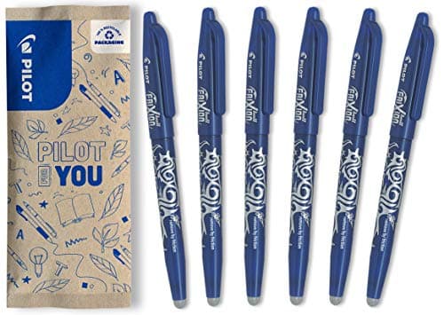 Image of PILOT - FriXion Ball Erasable Pen - 0.7mm Tip Rollerball - 6 x Blue Pens