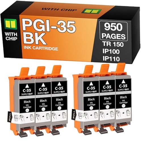 Image of Supply Guy PGI-35 Ink cartridges compatible with Canon PGI35 for Canon Pixma TR150 IP100 IP110-Series MINI-260 MINI-360 Maxify bx110 Multipack 6x PGI 35 black
