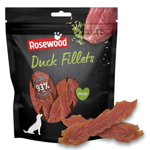 Image of Rosewood Duck Fillets for Dogs - Made with Real Meat, Rawhide Free Chews, Grain Free, High Protein, Healthy Dog Treats (320g Value Pack)