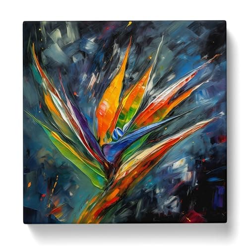 Image of Bird of Paradise Flower Canvas Print | Gallery Wrapped 30mm Frame Wall Art | 20x20 inches | Ready to Hang | Modern Animals Picture | Living Room Bedroom Lounge Office