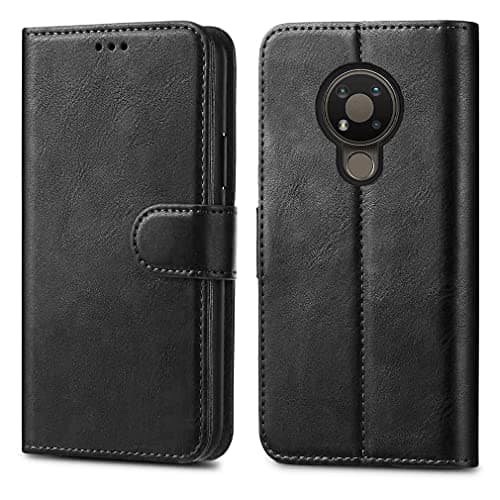 Image of GAPlus Nokia 3.4 (2020) Cases - Premium Wallet Leather Flip Case Cover For Nokia 3.4 [Card Holder] [Magnetic Closure] Black