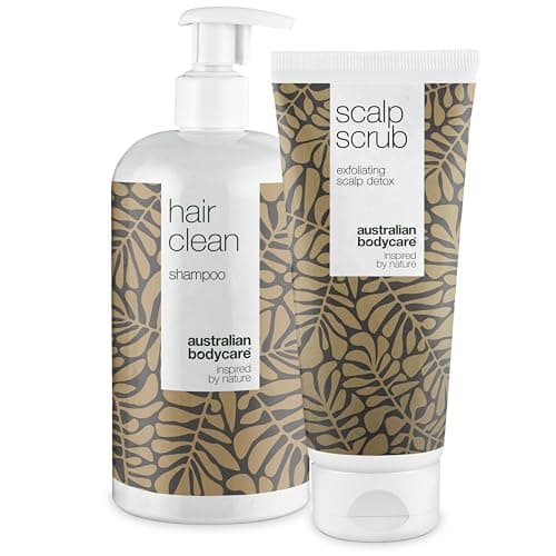 Image of 2 Products for greasy hair | 500 ml deep cleansing shampoo with tea tree oil and 200 ml scalp scrub that removes excess sebum and bacteria