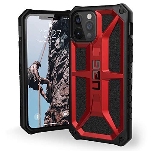 Image of URBAN ARMOR GEAR UAG iPhone 12/12 Pro 5G- (6.1 inch) Rugged Lightweight Slim Shockproof Premium Monarch Protective Cover, Crimson