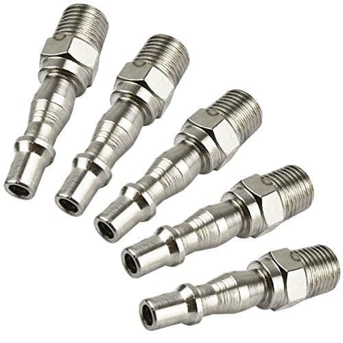 Image of Air Line Hose Fitting Connector Quick Release 1/4 Male Thread 5pk FT10 by AB Tools
