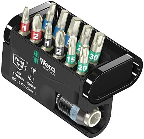 Image of Wera 05057425001 Bit-Check 12 Stainless 1Torsion Bit Set (12-Piece)