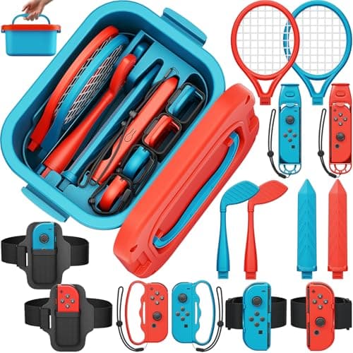 Image of Deruitu 15 in 1 Switch Sports Accessories Bundle Set for Nintendo Switch/ OLED Games, Switch Sports Games Accessories Kit, Family Party Pack Game Accessories Set for Switch OLED Sports Games