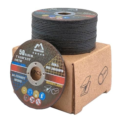 Image of Merryland Cutting Disc 50mm Metal for Angle Grinder, 50 X 1.0 X 10 mm Cutting Wheel 25 Pieces, INOX Stainless Steel Iron Universal 2 inch Type 41, Expert-Line E13151022-25