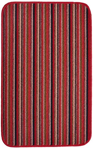 Image of Dandy by William Armes, Ios Stripe Indoor Washable Rug, Red, 80 x 50