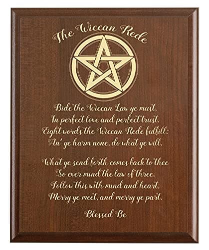 Image of Vintage The Wiccan Rede Engraved Witch an' It Harm None De Pentagram Pentacle Poster Metal Aluminium Tin Sign Wall Decor_6"x8"