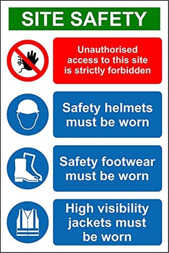 Image of Construction/Building Site Safety Sign - 1.2mm Rigid plastic 600mm x 400mm