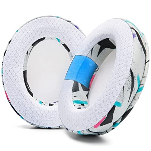 Image of WC Freeze for Arctis Nova - Hybrid Fabric Cooling Gel Replacement Earpads for Arctis Nova Pro Wired, Nova 7, 5, 4, 3, 1 - Made by Wicked Cushions (Does Not Fit Nova Pro Wireless) | 90's White