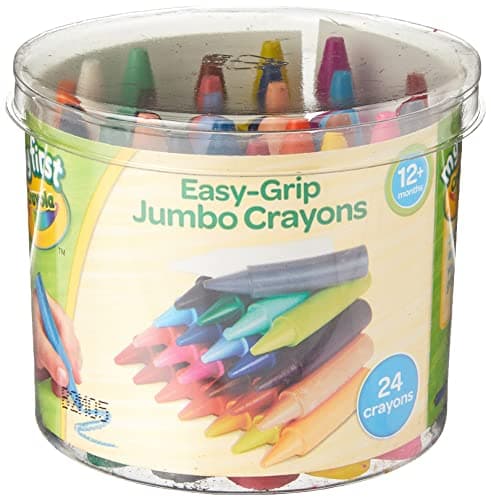 Image of CRAYOLA MyFirst Jumbo Crayons - Assorted Colours (Pack of 24), Easy-Grip Colouring Crayons Perfect for Toddlers Hands, Ideal for Kids Aged 12+ Months