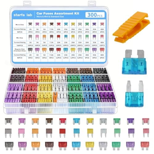 Image of 300pcs Car Fuses Kit, 160 Mini & 90 Standard & 50 Micro Blade Fuses Assorted Set, 2A-40A, Automotive Replacement Kit For Car Boat RV Truck Motorcycle with Puller Extraction Tool & Storage Case