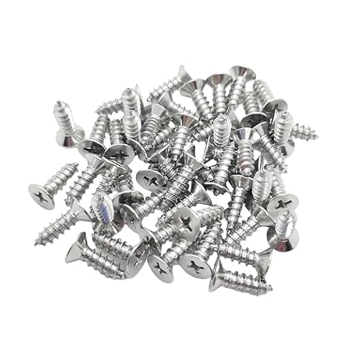 Image of M4 Stainless Steel Screws 12mm, Self Tapping Flat Countersunk Head Wood Screw, Hardware Fasteners, Pack of 50