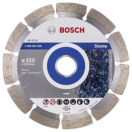 Image of Bosch Professional 1x Diamond Cutting Disc Standard for Stone (for Concrete, Stone, Granite, Ø 150 x 22,23 x 2 x 10 mm, Accessories for Angle Grinders)