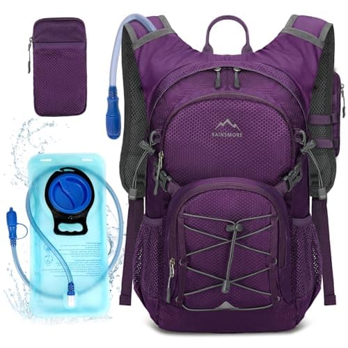 Image of RAINSMORE Hydration Backpack with 2L Hydration Bladder Lightweight Insulated 18L Hiking Backpack with Rain Cover for Men Women Water Backpack for Running Cycling Biking Climbing