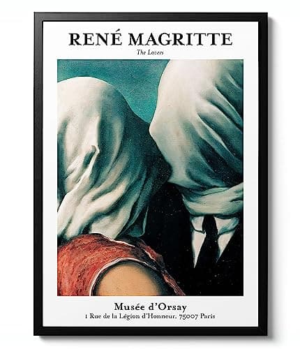 Image of The Lovers - René Magritte, Fine Art Print, Surrealism Wall Art, Famous Painting Home Decor, Modern Art Gift Idea, Archival Matte, A4 (Print Only) - 29.7x21cm