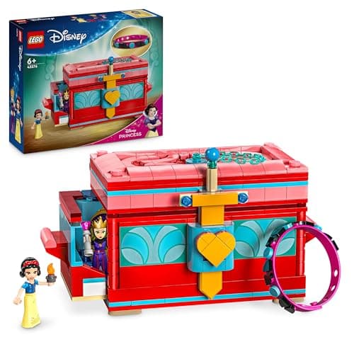 Image of LEGO ǀ Disney Princess Snow White’s Jewellery Box - Building Toy with a Lockable Lid & Wearable Bracelet plus Snow White & the Evil Queen Mini Dolls - Gift for 6+ Year Old Girls & Movie Fans - 43276