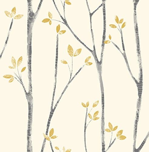 Image of Urban Walls UW24776 Scandi Tree Sidewall, Mustard