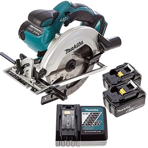 Image of Makita DSS611Z 18V LXT Li-ion Circular Saw 165mm + 2 x 5Ah Batteries & Charger