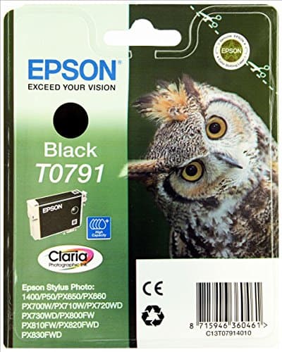 Image of Epson Original T0791 Ink Cartrdge for Stylus Photo 1400 (Owl), Black, Genuine