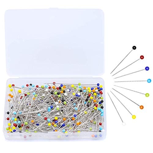 Image of Ailiver Glass Head Pins, 250 Colored Heads Sewing Pins, Multicolor, Stainless Steel & Glass, Colored Style, Dressmaking, Quilting, Crafts
