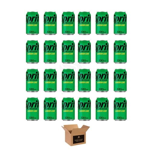 Image of Sprite Lemon & Lime Soft Drinks – Regular & Zero Sugar Fizzy Drinks | Classic Original Taste | Refreshing Sparkling Citrus Beverage, No Caffeine | (Cans 24 pack- 330ml, Zero Sugar Lemon & Lime)