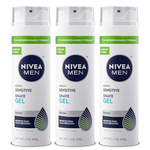 Image of NIVEA FOR MEN Sensitive, Shaving Gel 7 oz (Pack of 3)