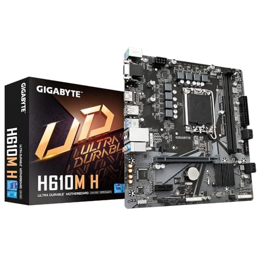 Image of Gigabyte H610M H Motherboard - Supports Intel Core 14th CPUs, 6+1+1 Hybrid Digital VRM, up to 5600MHz DDR4 (OC), 1xPCIe 3.0 M.2, GbE LAN, USB 3.2 Gen 1