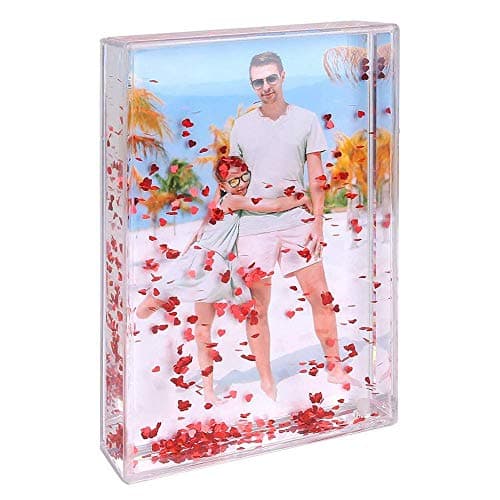 Image of Liquid Glitter Photo Frames Friends Picture Frame Family Frames, Gifts for Women Mount for 4x6 inch (10x15 cm) Picture (4x6in, Red Heart)…