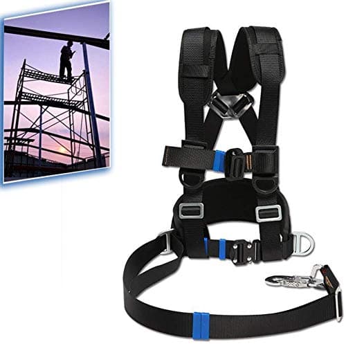 Image of SwaYve Fall Arrest Harness, Fall Protection Harness Half Body 6 Point Adjustment Alloy Steel Accessories for Rock Climbing Working at Heights/Black/a
