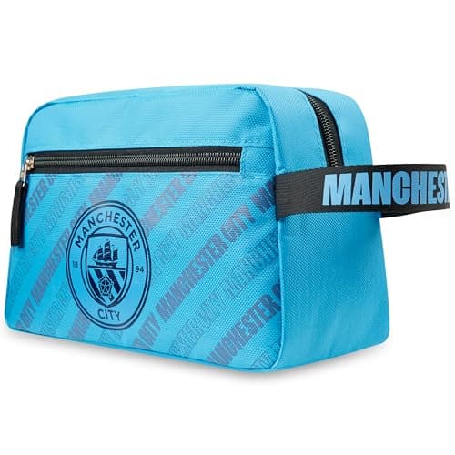 Image of Manchester City F.C. Toiletry Bags for Men, Hanging Wash Bag with Zipped Pocket - Man City Gifts