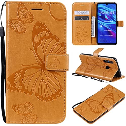 Image of nancencen Compatible with Huawei P Smart Plus 2019 / Honor 10i / Enjoy 9s Case, Flip Case with Wallet Function and Stand - Yellow Butterfly Design