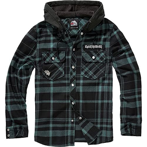 Image of Brandit Maiden Check Shirt Hooded EDDI, color: black-gree, size: XL