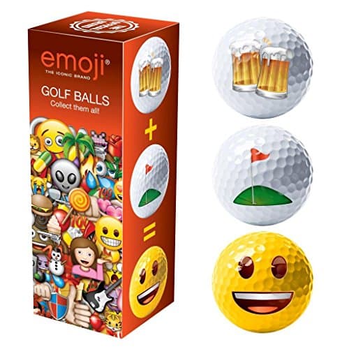 Image of Emoji Beer, Golf, Smiley Novelty Fun Golf Balls - 3 Pack,Red