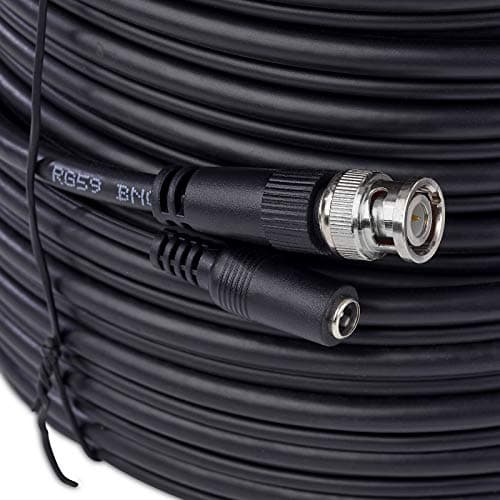 Image of SSL 50M,60M,80M,100M RG59 BNC Video Power Cable For CCTV Camera DVR Surveillance Security System Black/White Extension Lead