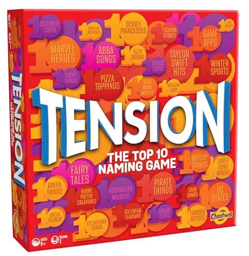 Image of Cheatwell Games Family Tension - The Top 10 Naming Game - Party Game For Ages 8+ - Trivia Game That Will Keep You Guessing