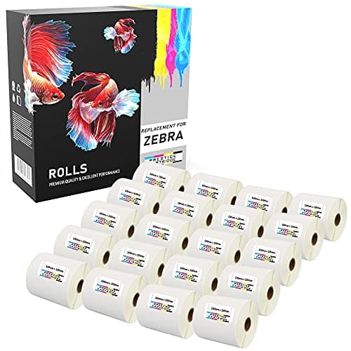 Image of 10,000 Compatible Zebra 100mm x 150mm White Direct Thermal Labels (500 Labels per Roll) for Zebra Type Printers - Twenty Rolls