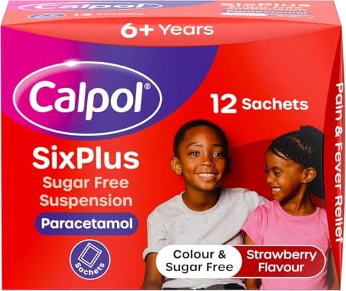 Image of Calpol SixPlus Sugar Free Strawberry Paracetamol Sachets, Pack of 12