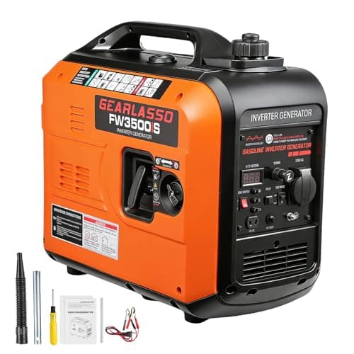 Image of GEARLASSO 3300W Portable Inverter Generator Powered Ultra-Quiet RV Ready with CO Detection 4-Stroke 145cc Silent Upgrade 6.8L Electric Start Pure Sine Wave Generator for Camping, RV Travel, Home