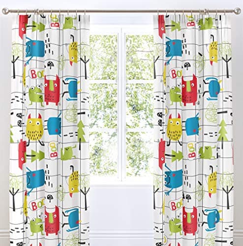 Image of Cosatto - Monster Mob - Pair of Pencil Pleat Curtains - 66" Width X 72" Drop (168 X 183Cm) in Multi
