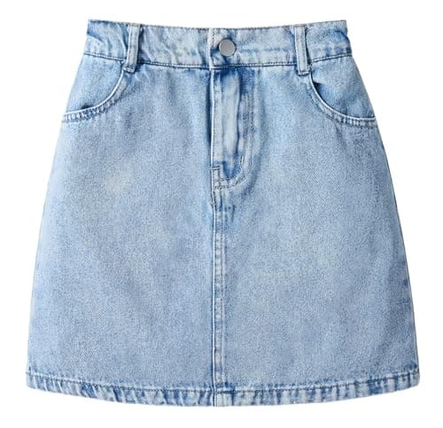 Image of SEAUR 2026 Girls Jean Skirt Size 8Years Denim Skirt High Waist A Line Casual