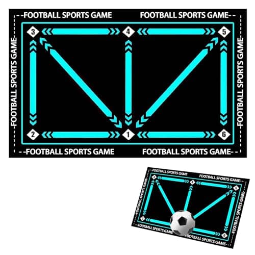 Image of Football Training Mat, 90x60 cm Soccer Mastery Skills Mat To Boost Strength Speed & Coordination Shock Absorption Non-Slip Football Training Equipment Mastery Mats for Boys Teens Adults