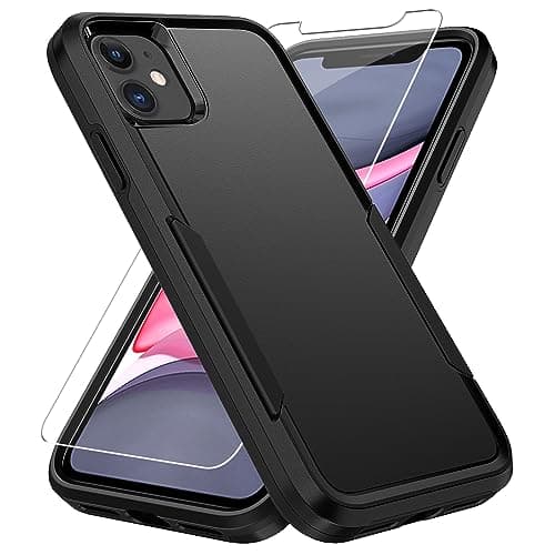Image of Warsia for iPhone 11 Case, with Screen Protector,[Military Grade Drop Tested] Heavy-Duty Tough Rugged Shockproof Protective Case for iPhone 11 6.1 inch, Black
